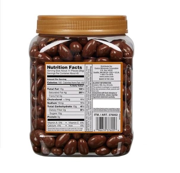 K. Signa ture Milk Chocolate Roasted Almonds, 3 Lbs.