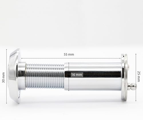 Miniatura 4 de Visor de puerta frontal unidireccional de seguridad con ángulo de 200 grados, mirilla resistente hecha de latón con cubierta de privacidad, cromo,