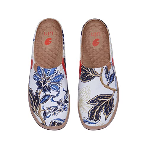Image of UIN Slipper Woman Travel Art Painted Shoes Wide Toe Casual Home Slip On Mules Malaga