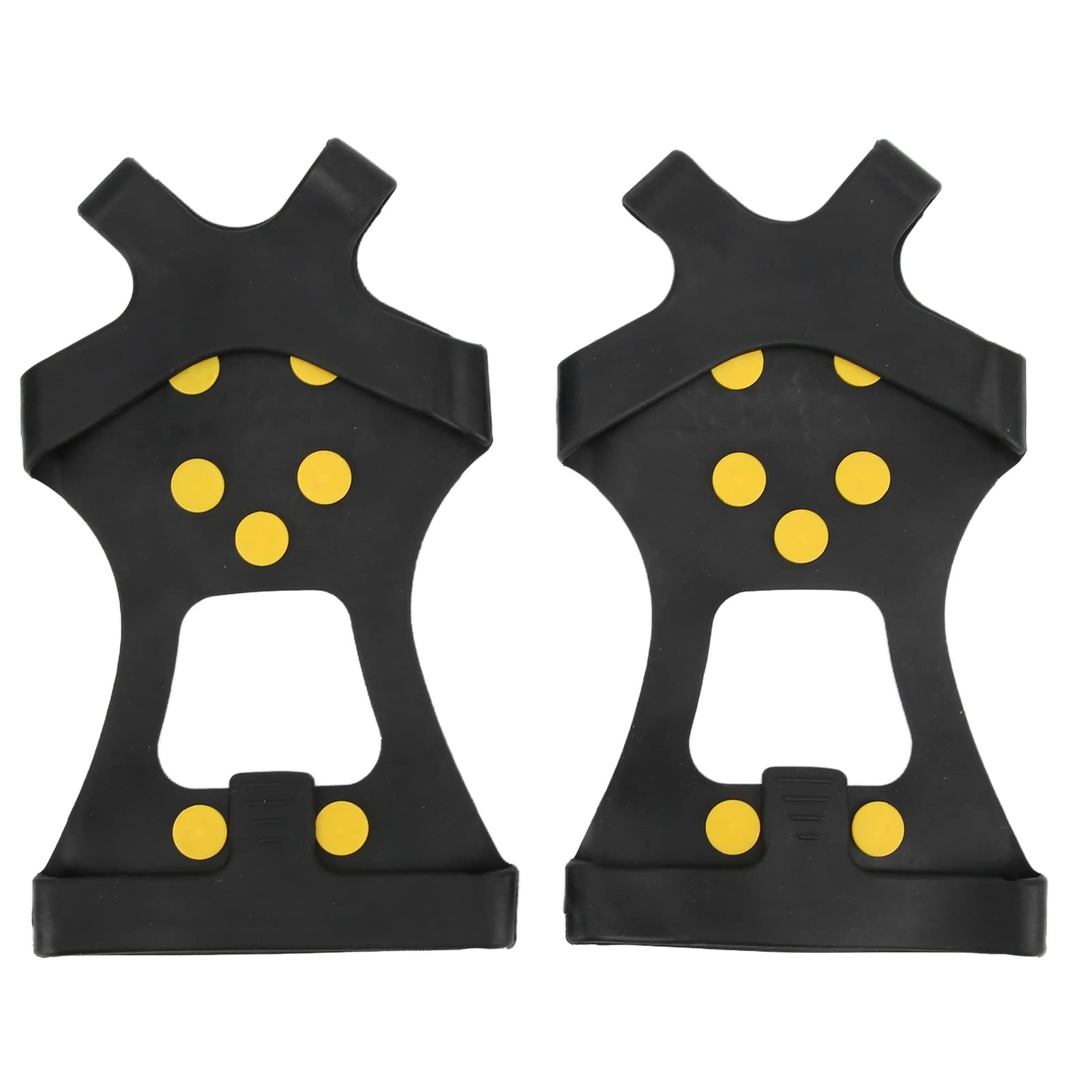 Crampons d'escalade sur Neige en Plein Air, 10 Dents, Pointes de Chaussures Antidérapantes, Large Application, Acier Inoxydable, Noir