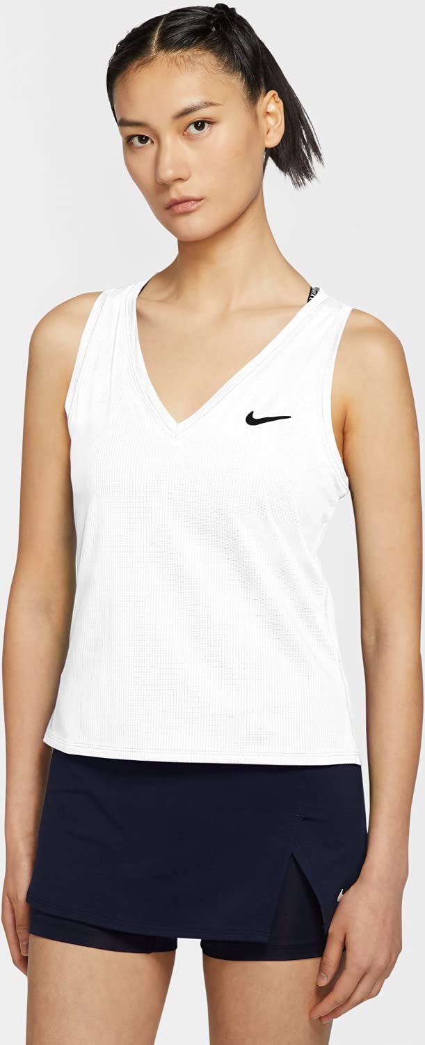 Nike Women's Top W Nkct DF Vctry Tank, White/Black, CV4784-100, XL