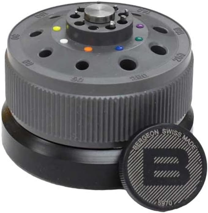 Bergeon 30081-S09 Mini Watchmakers Screwdriver Set on Rotating Stand Stainless Steel