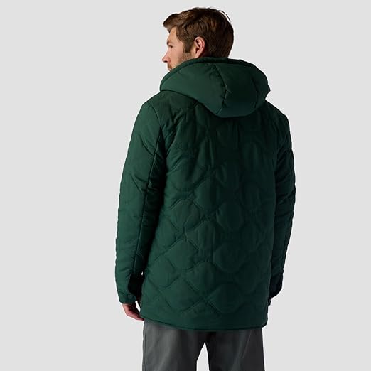 ジャケット・アウター My Shawty quilt hoodie coat Quilted Hooded Snap Jacket - Men's, Evergreen, XXL at Amazon