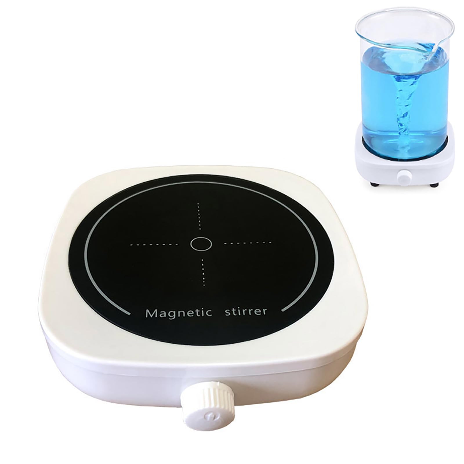MObyat Małe mieszadło laboratoryjne, mini mieszadło magnetyczne 2 l, mieszadło: 30 mm/zakres prędkości: 0-4000 obr./min/min/rozmiar panelu roboczego: 100 * 100 mm/stabilna praca, używany w szkołach