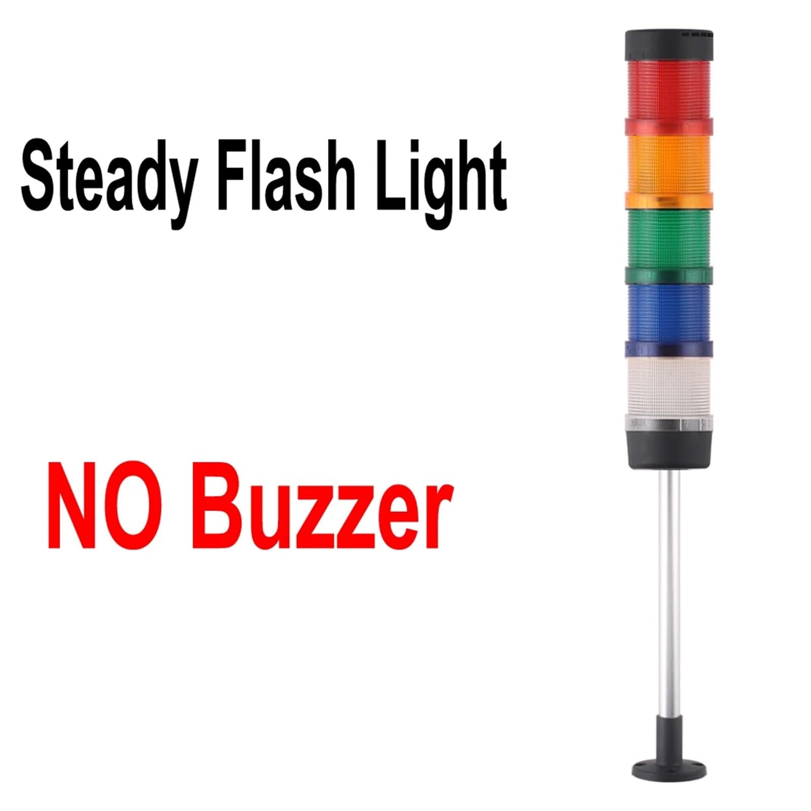 1 sztuk 70mm sygnał ostrzegawczy sygnał ostrzegawczy przemysłowa wieża światło ostrzegawcze stałe ostrzeżenie/lampa błyskowa/lampa LED obrotowa dla maszyny 24V220V brzęczyk (5 warstw, AC 110V