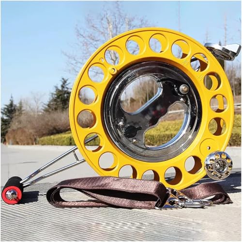 KK-GAL 28Cm Kite Reel for Adult, Professional Kite Reel Winder, Heavy Duty Kite Reel Winder with Metal Bearing Omnibearing Line, Kite String Line Reel Winder, Universal Kite String Guide,Yellow