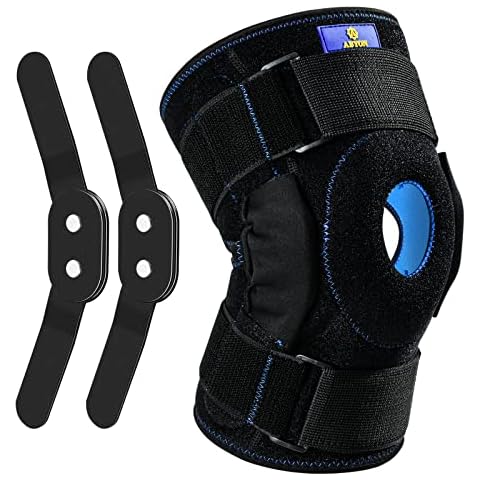ABYON [UPGRADE Hinged Knee Brace, Open Patella with Adjustable Straps and Dual Side Stabilizers, Knee Support for Men Women Knee Pain Relief and Recovery MCL, ACL, LCL, Tendonitis, Ligament (XXL) Cover
