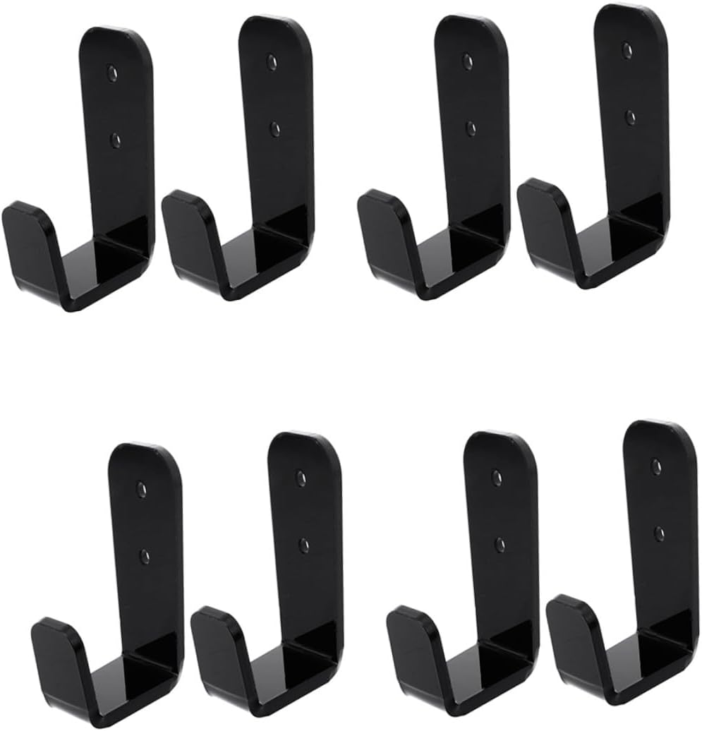 Milisten 4 Pairs Poles Wall Organizers and Hockey Stick Hanging Racks Acrylic Fishing Rod Wall Racks with Screws for Hiking Poles Storage in Garage and Sports Equipment