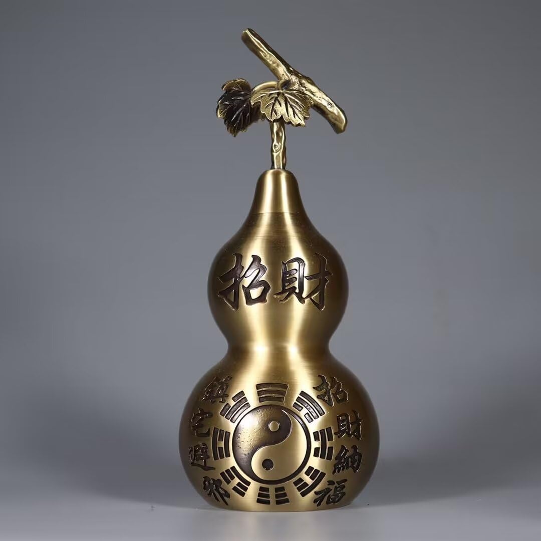 Dytartzx 5* Copper Gourd Statue Home Decoration Auspicious Rich Copper Gourd Collection Crafts