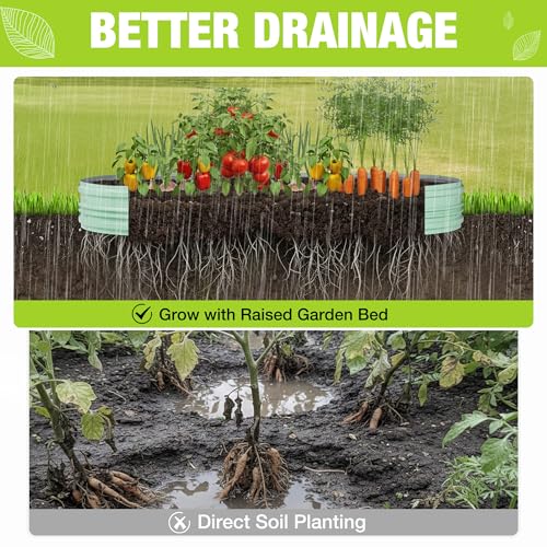 Image of WORKPRO 2PK 8x4x1ft Outdoor Galvanized Raised Garden Bed Set | Easy Assembly Planter Beds for Vegetables, Flowers & Herbs with Durable Galvanized Steel, Light Green
