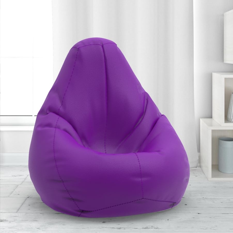 Bean Bag Chair Cover | Size: 4XL | Color: Purple | Without Beans | Premium Leatherette Cover (CMF 10431)-image-21