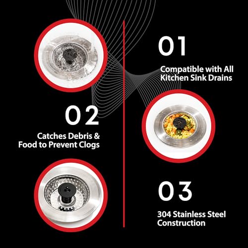 SinkShroom Sink Strainer Basket, Stainless Steel, 2-Pack