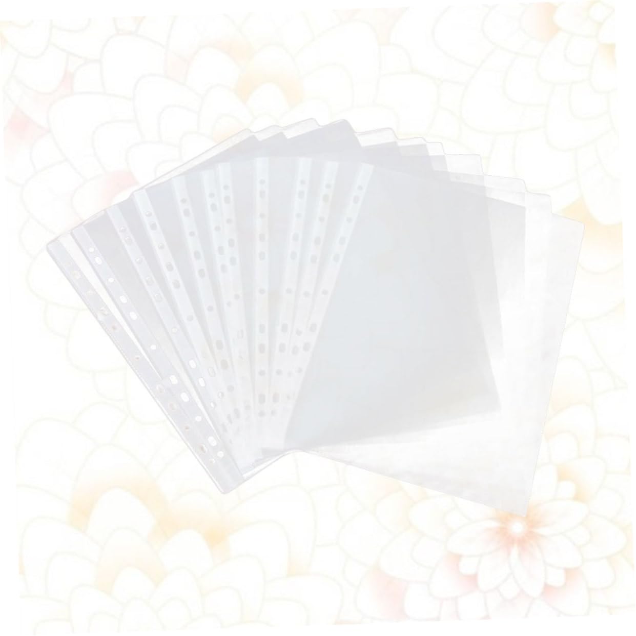 STOBOK Protectores De Hojas A4 Transparente 11 Orificios Bolsa Protectora Para Archivos Resistentes Sin Ácido Para Oficina Escuela y Hogar, Paquete 100 Unidades