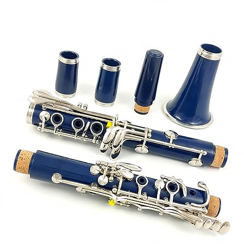 木製クラリネット 17キー ケース付き Amazon | クラリネット 17 キー木製ブラックゴールドクラリネット Bb