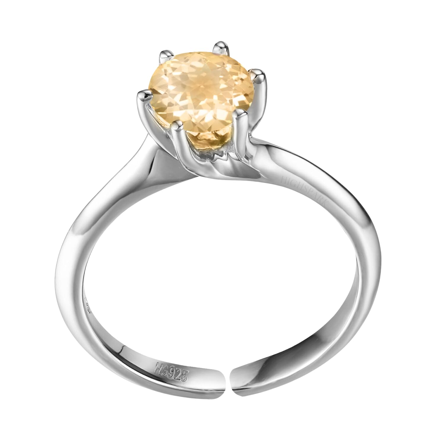 HighSpark 925 Silver Martini Style Real Gemstone Ring for Women | 92.5 Sterling Silver Adjustable Contemporary Style & Stunning Shine | Lovely Gift - Citrine Ring (B0CTZMT353) Amazon Price History, Amazon Price Tracker