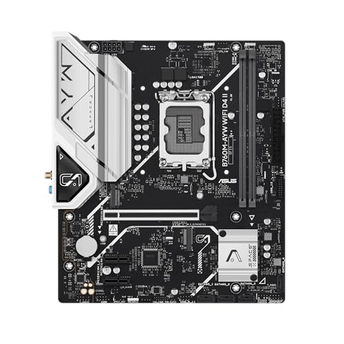 Image of ASUS B760M-AYW WiFi D4 II Intel B760 (LGA 1700) microATX mATX Motherboard, PCIe 5.0 x16 Support, Two M.2 Slots, DDR4, Realtek 2.5Gb Ethernet, Wi-Fi 6, HDMI, SATA 6 Gbps, Front USB 5Gbps, Aura Sync