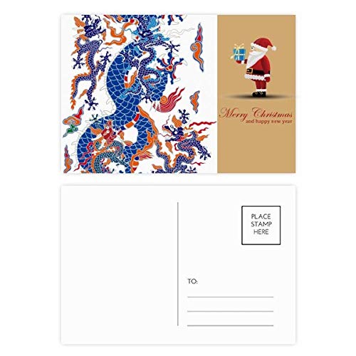 Cartes postales dragon chinois Père Noël pour écrire vos vœux festifs