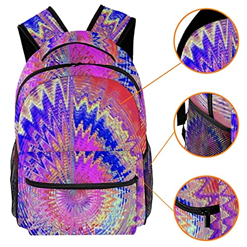 Sac à dos bleu violet vert dégradé multicolore grand format voyage femme