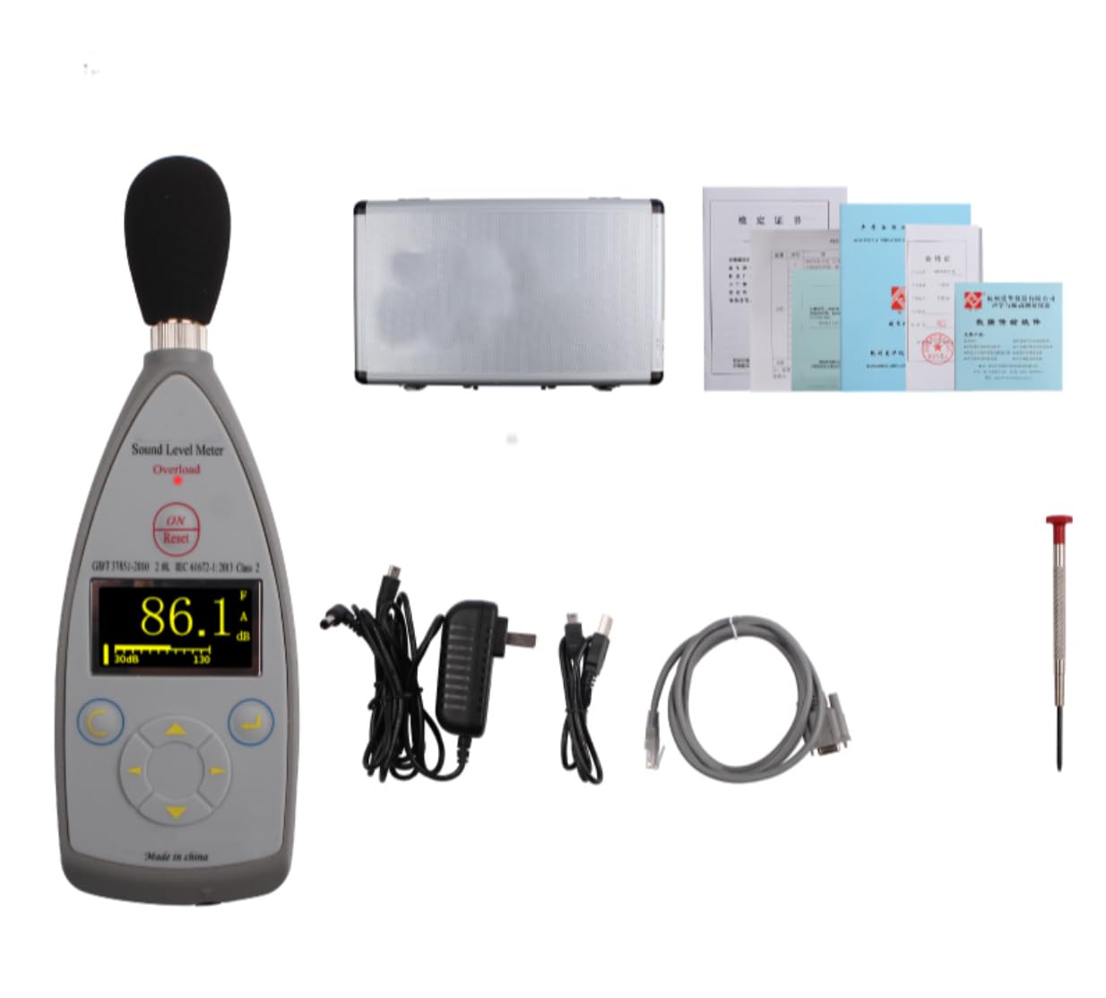 CNYST Class II Sound Level Meter Tester Digital Sound Decibel Meter with Integrating and Statistical Analysis Function Frequency Range 20Hz~12.5kHz Meas.Range 30dB(A)~130dB(A) 8000 Groups Data Storage