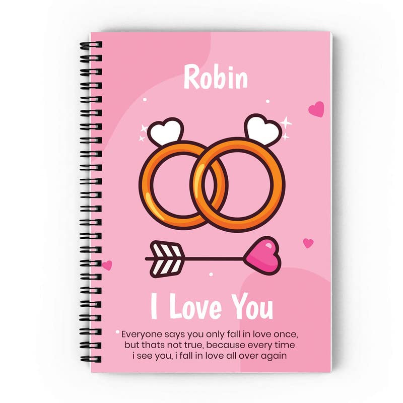 Epheriwala I Love You Robin A5 Size Notebook, Soft Cover (300 GSM) (100 GSM Unruled)