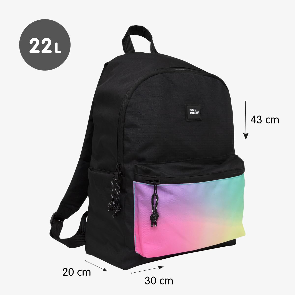 Mochila Urbana clásica Sunset, Negra Milan®