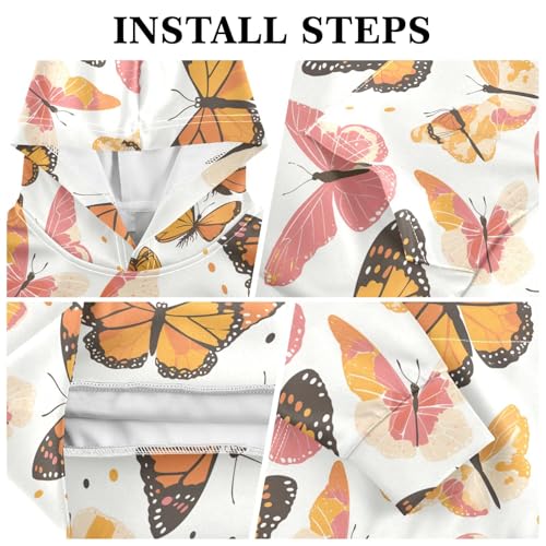 KLL Monarch Butterfly Toddlers and Boys' Sweatshirts Sweater Casual Cool Hoodie Clothes with Kangaroo Pocket3