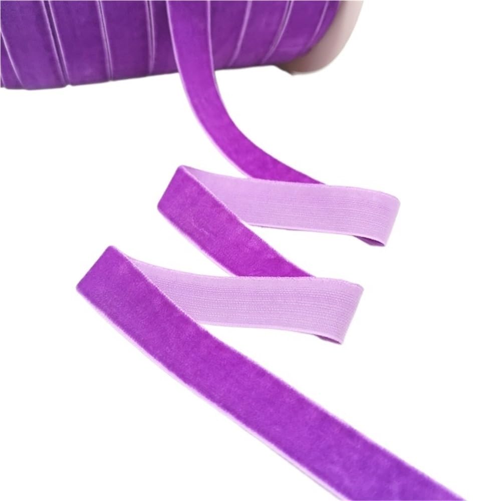 WEITINGKKK Ribbons for Gift Wrapping, Wedding Decor Ribbons 5 Yards Multicolor Velvet Ribbon 6-25mm Handmade Fringe Fabric(Purple,25mm)