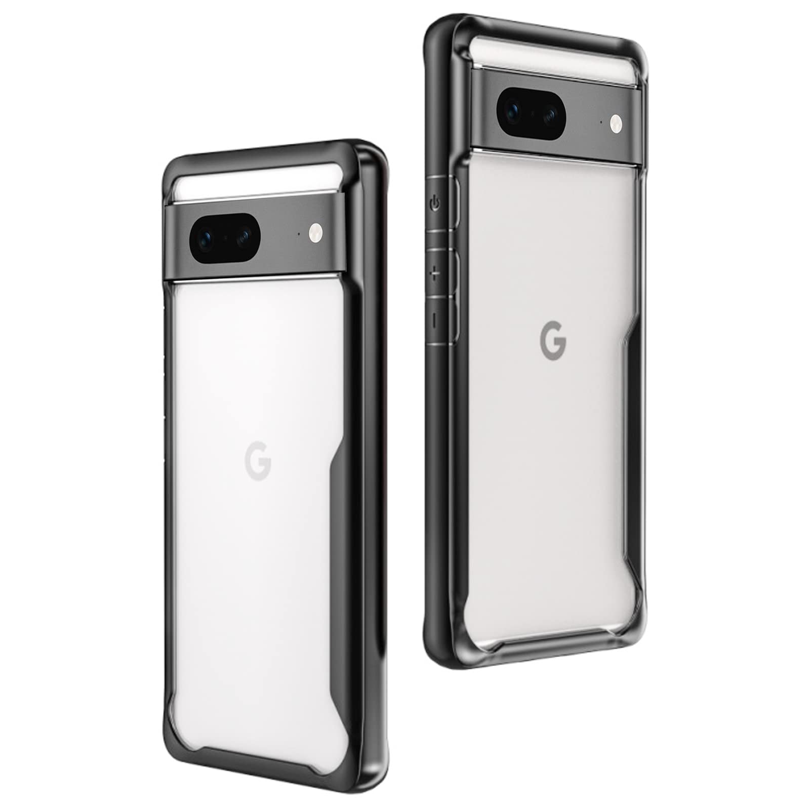 Case for Google Pixel 7, Crystal Clear Slim Fit Support Wireless Charging Anti-Yellowing Anti-Scratch Silicone Rubber Bumper Protective Cover for Pixel 7 6.3 Inch (Black)