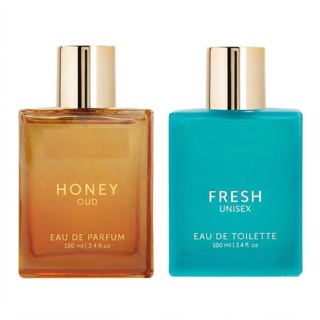 Fresh & Honey Eau de Parfum da 100 ml ciascuno (confezione da 2) | Fragranza spray di lunga durata per donne e uomini | Duo di profumo premium | Profumo da indossare tutti i giorni | Elegante set