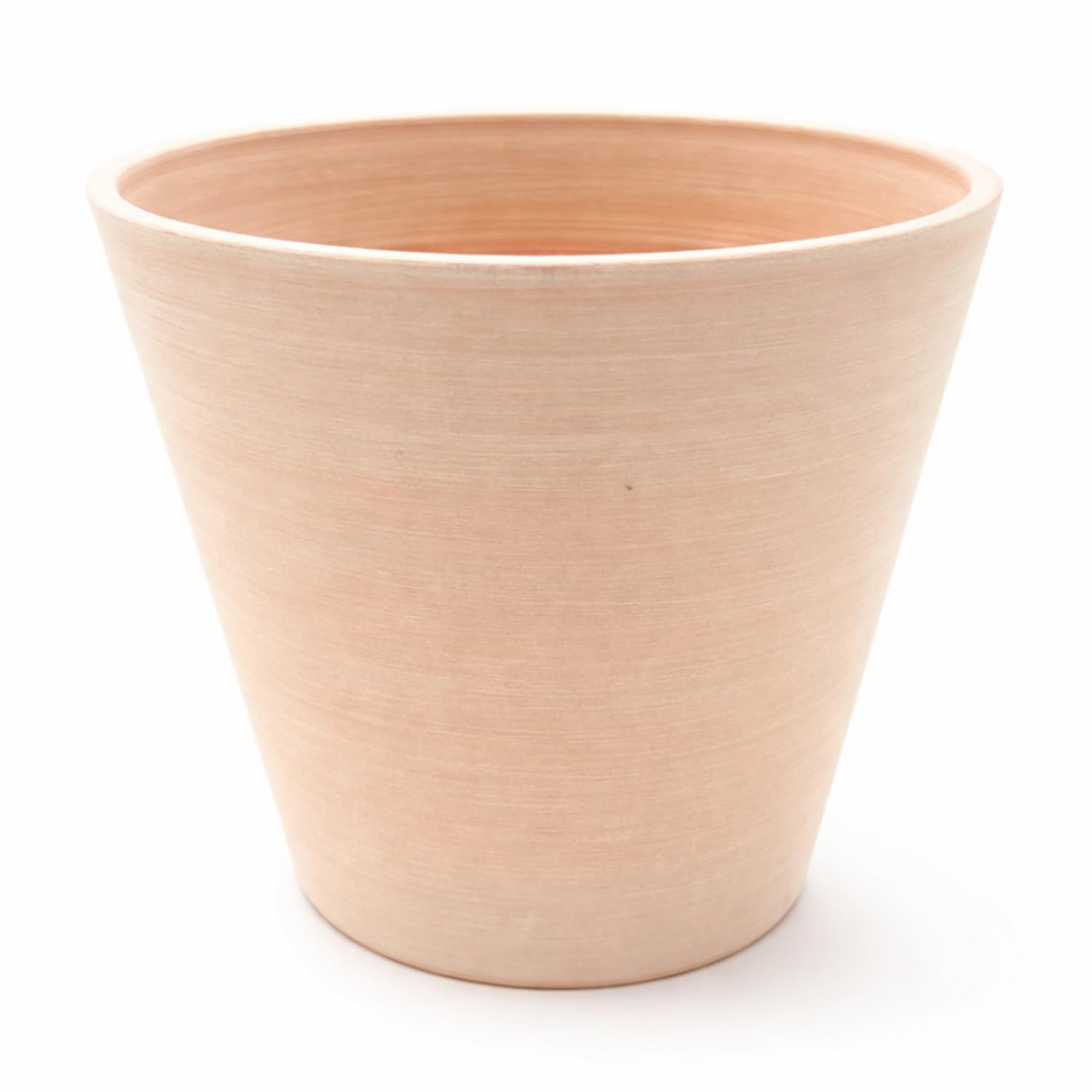 GardenSkill Indoor Plant Pot 20cm / 7.9", Pale Clay | Fluted Scandi Style Modern Planter with Drip Tray with Textured Matte Finish | Flowerpot for Succulents Peace Lilies Herbs Houseplants