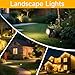 Low Voltage Safety Landscape Lights Outdoor: 7W 840LM LED Landscape Lighting with Connectors & Transformer for Tree Garden Yard Pathway | 24V Warm Yellow 3000K Spotlights | IP65 Waterproof | 6 Pack