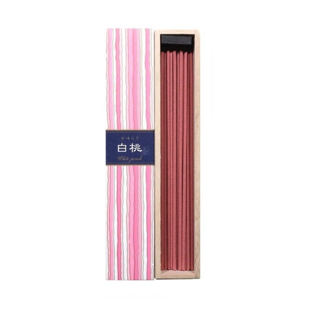 Nippon Kodo - White Peach 40 Sticks Incense (40 Count, 1 Set, 6.3125 Inches)