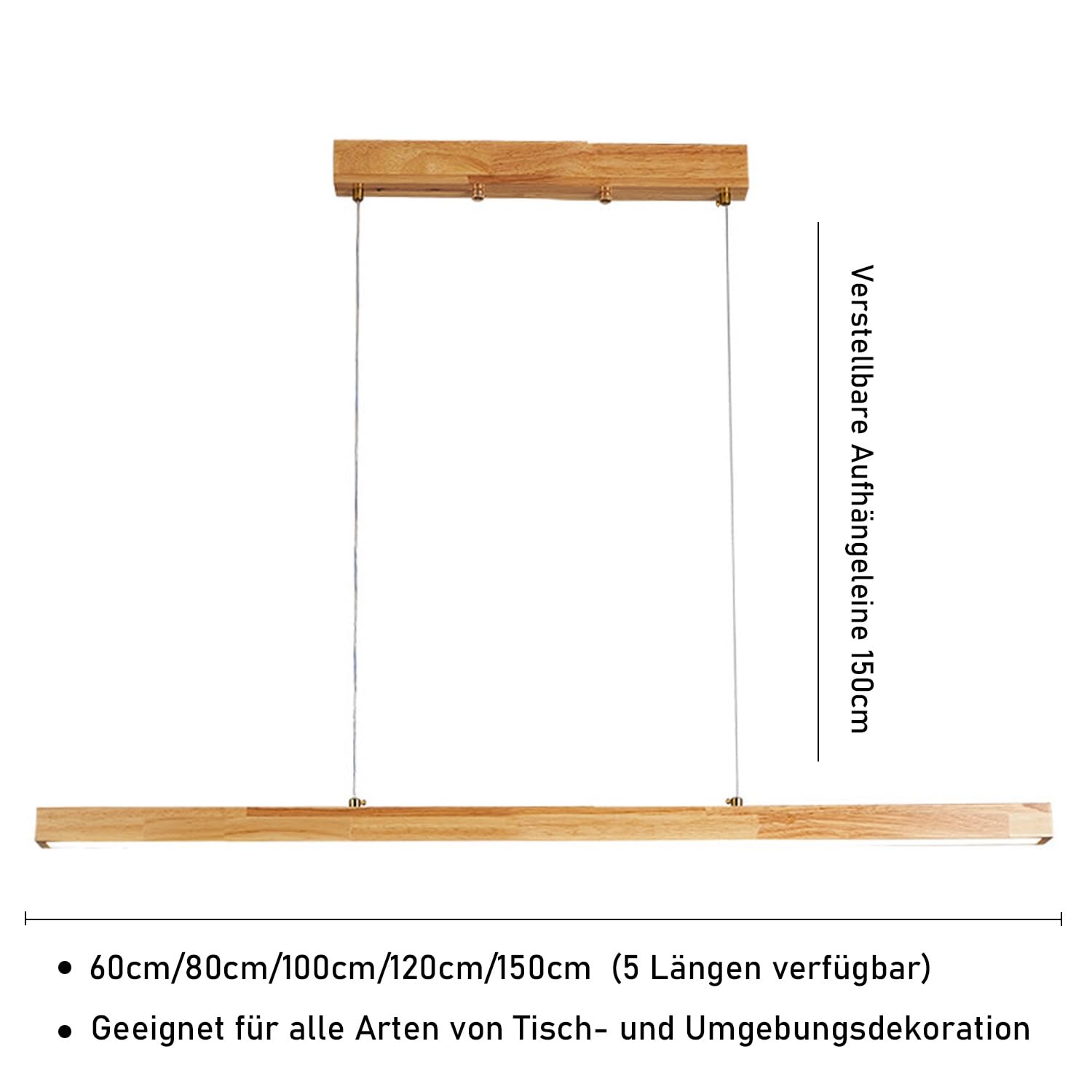 NVKE LED Pendelleuchte esstisch holz Dimmbar Linear Design Hängeleuchte Esstisch lampe Lineare Hängelampe mit Fernbedienung höhenverstellbar Kronleuchter für Esszimmer Küche Büro Lampe(120cm)