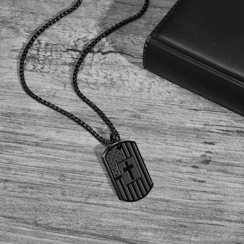 Cremation Cross Necklaces for Ashes for Men American Flag Cross Urn Necklace Pendant Ashes Holder Keepsake Memorial Ash Jewelry3