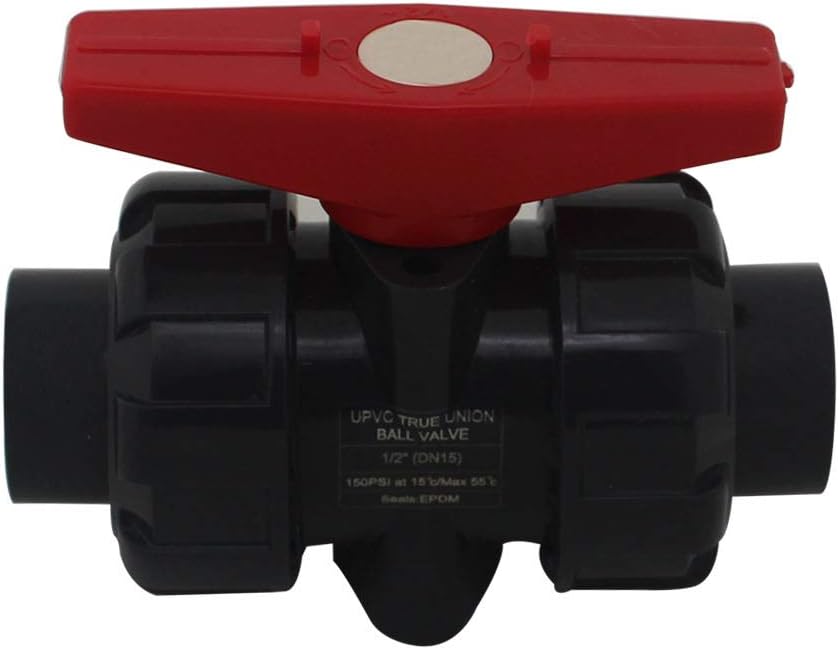 Double union ball valve 1/2 3/4 1 1-1/4 1-1/2 2 2-1/2 3 4 inch inline pvc ball valve true union shut off pvc pipe valve plastic swimming pool (Inner Diameter 63mm)