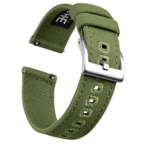 Ritche 20mm Canvas Quick Release Watch Band Army Green Replacement Watch Straps for Men Women