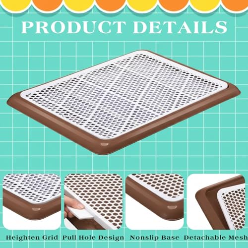 Image of Mifoci Dog Pee Pad Holder Potty Tray Portable Dog Litter Box Toilet Training for Indoor Outdoor Small Medium Large Pet Puppy(Coffee,25.59 x 18.9 Inches,2 Pcs)