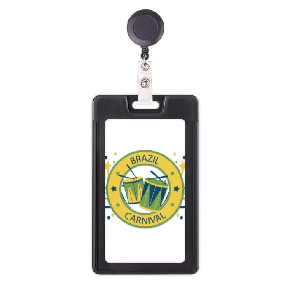 Badge rétractable Drum Stars pour le bureau avec motif carnaval du Brésil