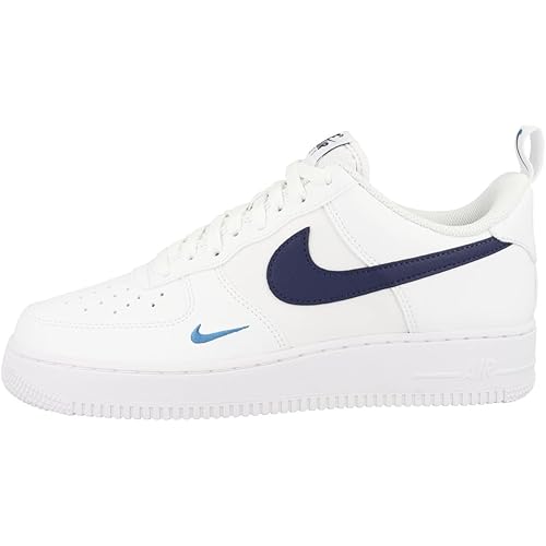 NIKE Air Force 1 '07 Men's Trainers, White Deep Royal Blue Lt Photo Blue, 11.5