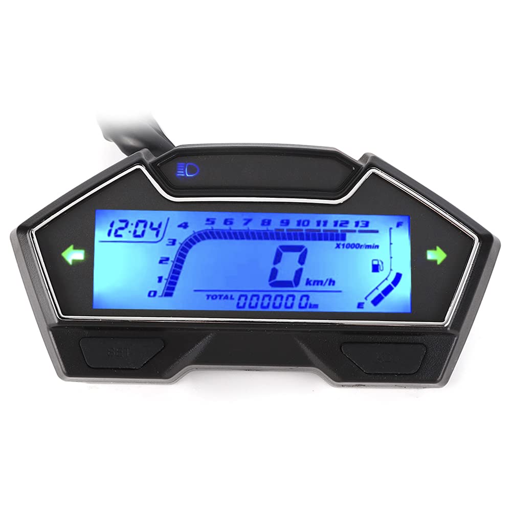 Contagiri Contachilometri Contachilometri 12V per Motocicli, Indicatore Digitale Multifunzione LED Display quantità Carburante, Adatto a Tutti i Motocicli, Applicabile