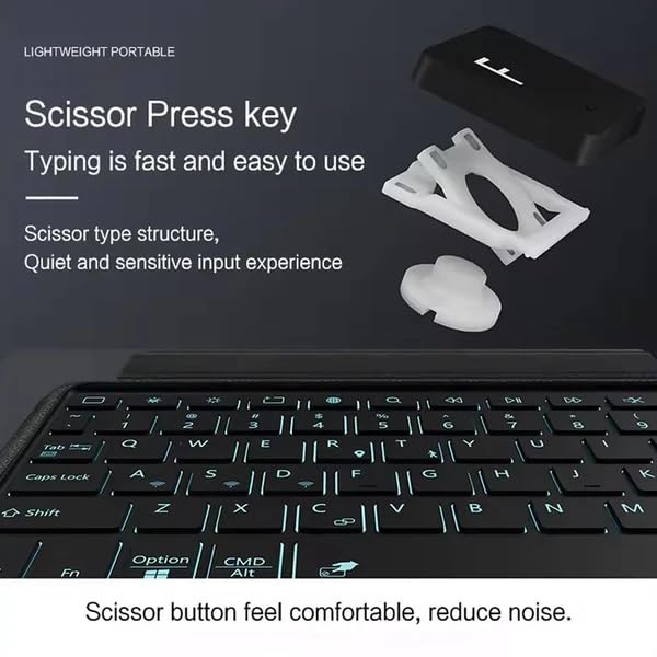 Image of Keyboard Case Compatible for Samsung Galaxy Tab S7+ / S7 FE / S8+12.4inch with Touchpad, Smart 7 Colors Backlits, Magnetic Detachable BT Keyboard Case (Detachable Trackpad, S7 FE 12.4 inch)