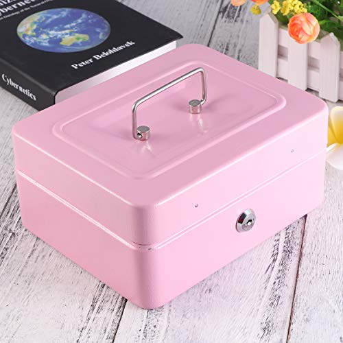 Caixa de dinheiro TOPBATHY com caixa de armazenamento de joias com cadeado, compartimento portátil d