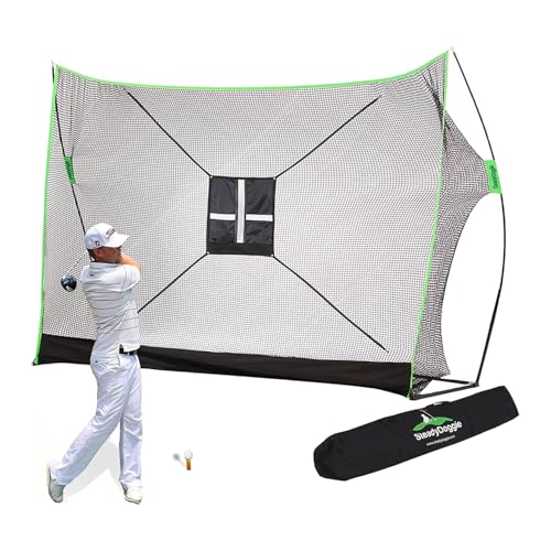 SteadyDoggie for Backyard Driving, Golf Practice Net, Dual-Turf Golf Mat, Chipping Target & Carry Bag