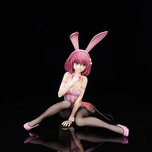 Miniatura 2 de DLUHOS Momo Belia Deviluke Pink Bunny Girl Figura de anime a escala 14, juego de dibujos animados, muñeca de personaje de anime, colección de