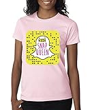 New Way 376 - Women's T-Shirt Snap Queen Snapchat App Ghost Parody Funny Small Light Pink