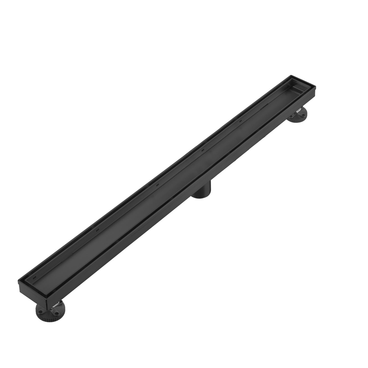 AVSIILE Linear Shower Floor Drain, Black 40 Inch 304 Stainless Steel Bathroom Drains Kit, Rectangular Shower Trench Drain with Reversable Tile-in Pattern Drain Cover & Hair Catcher