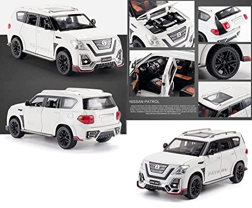 Image of DEOXY 1:24 Scale Nissan Patrol Die-Cast Metal Pullback Car Toy With 6 Openable Doors, Lights, And Sounds For Kids Boys And Girls Children, Black