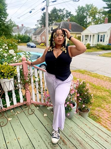 FOREYOND Plus Size Women's High Waisted Drawstring Waist Wide Leg Sweatpants with Pockets3