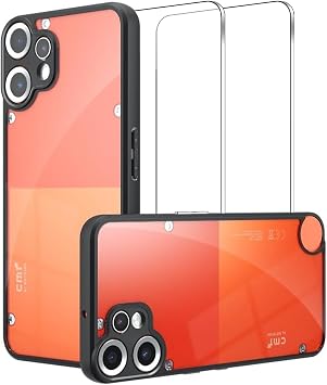 Lemxiee Case for CMF Phone 2 Pro Case + [Pack of 2] Screen Protector for CMF Phone 2 Pro Tempered Glass Anti-Fingerprint/Fall Protection/Non-Slip Flexible Silicone + Acrylic Protective Mobile Phone Case