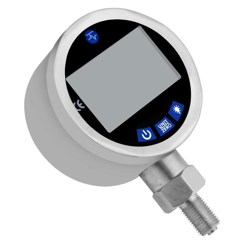 Manómetro, Manómetro digital hidráulico 400BAR 0-40Mpa 10000PSI con conector G1/4 Pantalla LCD transparente para herramientas neumáticas, Sistema de compresión de aire